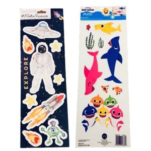 "Space Exploration" & "Baby Shark" - Peel & Stick Wall Stickers ( Removeable)